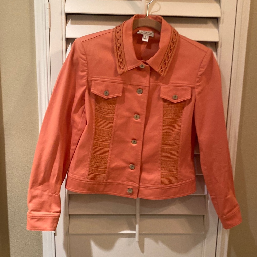 St John sport woman Pastel Orange cotton Jean jacket S